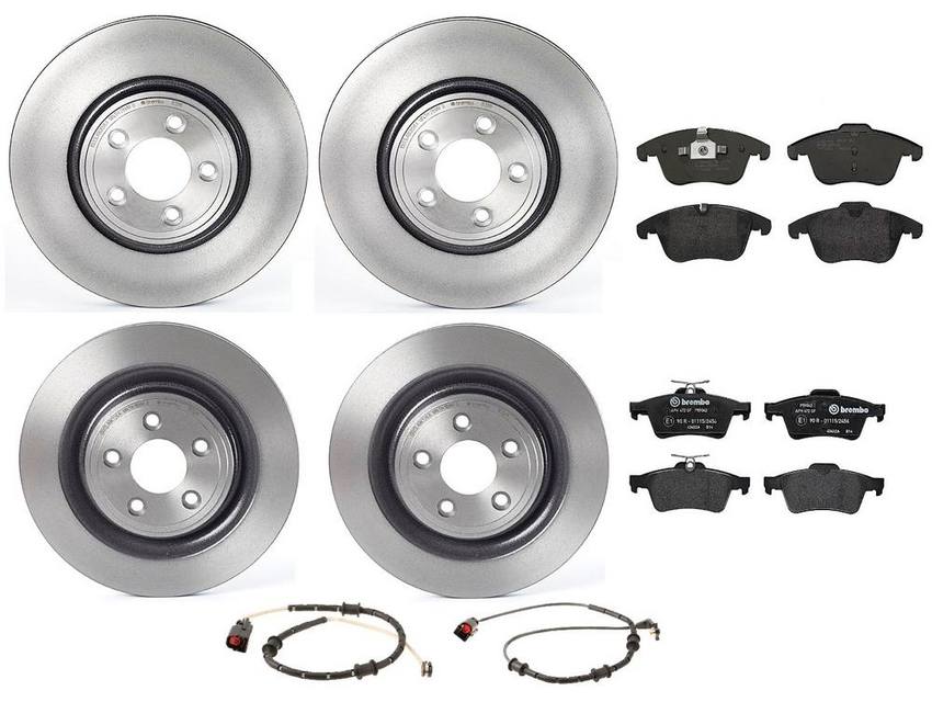 Jaguar Volvo Brakes Kit - Pads & Rotors Front and Rear (326mm/326mm) (Low-Met) 31341331 - Brembo 1637226KIT